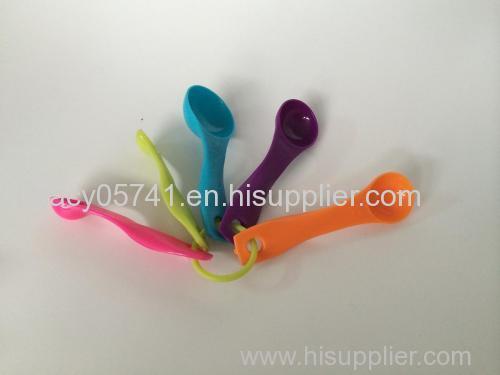 New arrival Cute 5 Piece/set Coloured Plastic Measuring Spoon Set
