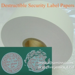 Custom Adhesive Destructive Label Sticker Paper Brittle Sticker Eggshell Paper Roll Destructible Security Label Papers