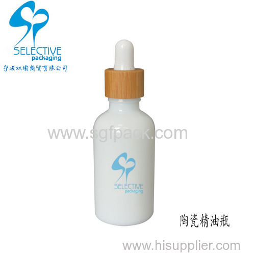 15ml30ml100mlBamboo cap with white color essential oil bottle round standard oil bottle