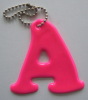 letter shape reflective key pendant