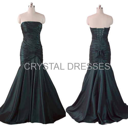 ALBIZIA Strapless off shoulder high waist Beading Stones lady lastest fashion Taffeta Mermaid prom dress