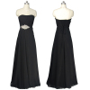 ALBIZIA 2015 new fashuin Black color Strapless Long designer party evening Chiffon Bridesmaid Dresses
