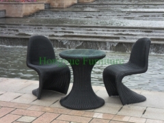 Patio furniture sale grey color rattan wicker table chair set