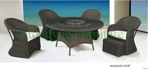 Rattan wicker materials dining table chair set furniture