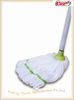 White Microfiber Mop With Varnished Wood Handle for cleaning tiled and wooden floors