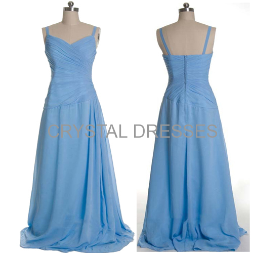 ALBIZIA 2016 Exquisite Aqua Chiffon Long Prom Dresses See Through Sheath Party Dress