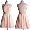 ALBIZIA Pink Chiffon cocktail Dress Peach Party Dresses Custom Made Plus Size Prom Dress 2016 New Arrival