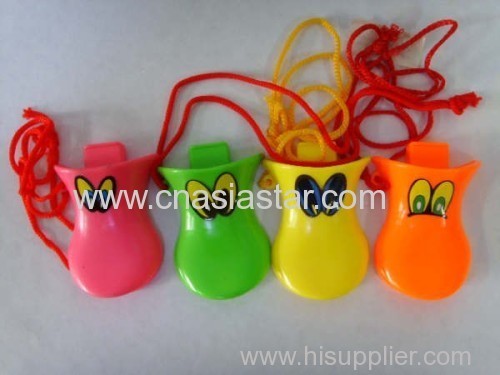 7.5cm plastic duck whistle with string
