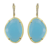 2015 Manli Fashion beauty Natural blue plating 18K gold Diamond crystal Earrings