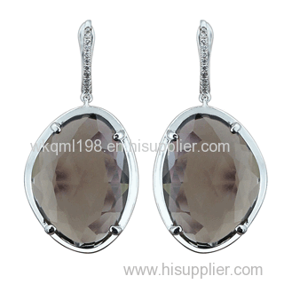 2015 Manli Best selling New fashion Plating 18K gold Diamond crystal Earrings