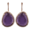 2015 Manli top quality Good-Looking Natural purple Plating 18K gold Diamond crystal Earrings