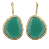 2015 Manli new style top quality wholesale Natural green Plating 18K gold Diamond crystal Earrings