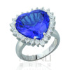 2015 Manli Fashion beautiful natural sapphire silver plating platinum heart-shaped Ring