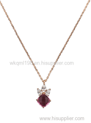 2015 Manli newest style Hot selling Natural pink crystal pendant