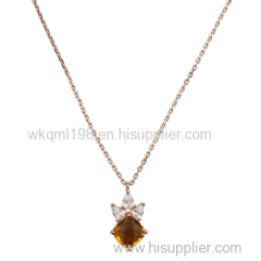 2015 Manli the latest design high quality Natural orange fashionable jewelry crystal pendant