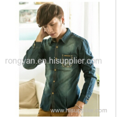 Free shipping men's 2015 fashion vintage style denim shirt