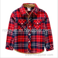 Girls' elbow patches flannel shirt