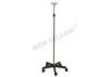 Hospital Stainless Steel Pole Nylon Base Medical Drip Stand With Plastic Hooks