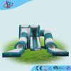 Tarpaulin double inflatable outdoor water slide / green inflatable pool games