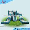 Tarpaulin double inflatable outdoor water slide / green inflatable pool games