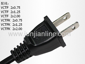 Factory supply high quality taiwan two power plug wire