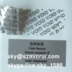 Waterproof Anti-fake PET Void Sticker Customized Void Stickers Vinyl