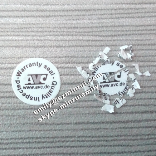 Custom 10mm Round Logo Printed Quality Inspected Destructible Breakable Warranty Seal Stickers