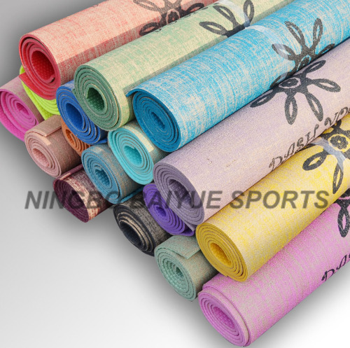 Eco Friendly Natural Rubber Jute Yoga Mat