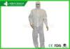 Safety Non Woven Disposable Protective Clothing / Disposable White Coveralls