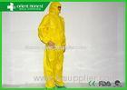 Liquid Splash And Particle Green / Yellow / White Disposable Coveralls with Hood