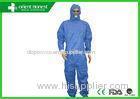 Hospital Blue Sms Medical Disposable Protective Coverall / Single Use Safety Clothing