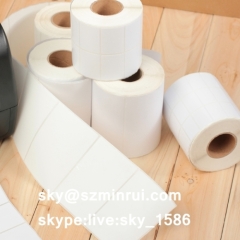 Self Adhesive Blank Tamper Evident Labels Roll Destructible Paper Sticker Roll