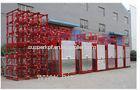Twin Cage Red Passenger Hoist Elevator 2000kg SS100 / 100 For Construction