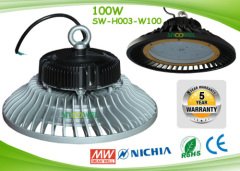 130lm / w 100w UFO LED High Bay Lights 5 Years Warranty
