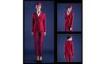Custom Wool Felt Red Airline Stewardess Uniform With Debossed Logo