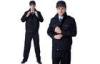 Custom Winter Cotton Warm Black Police Officer Costume For Men Windproof