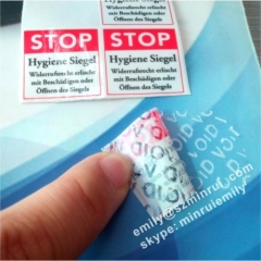 Custom Germany Printed Security Warning VOID Seal Stickers Security Hygiene Seal Void Stickers