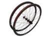 Red / Black Tubular Cyclocross Wheels Lightweight Bike Wheels 700c
