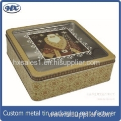 Square biscuit tin box