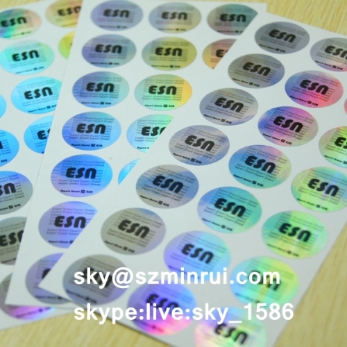 3D Unique Hologram Security Stickers One Time Use Holographic Destructible Label Sticker