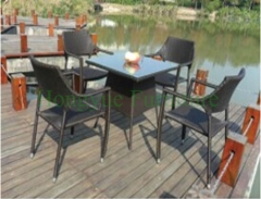 Patio rattan dining set outdoor dining table chair set