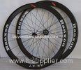 Black 47mm Tubular Carbon Fiber Road Bike Wheels 700c Front / Rear Wheel