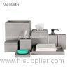 8 Piece Bathroom Square Concrete Tumbler / Natural Concrete Tissue Box