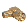 SMA Male to SMA Female Connector Adaptor Adapter RF Connector Coaxial Connector Right Angle Connector Golden Colour
