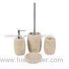 4 Piece Clear Simple Marble Concrete Bathroom Accessories Set Yellow For Home