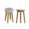 Durable Round Concrete Bucket Stool / 4 Wooden Legs Concrete Bar Stool