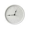 Deboss white concrete wall clock black aluminium hands 12888 clockwork