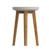 Indoor Drak Grey Concrete Stool Removable Wooden Legs 31cm 45cm