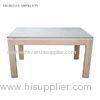 Home Concrete Table Top Four Wooden Legs / Rectangle Concrete Outdoor Table