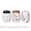 Wite Marble Look Concrete Candle Holder With Different - Effects Lids
